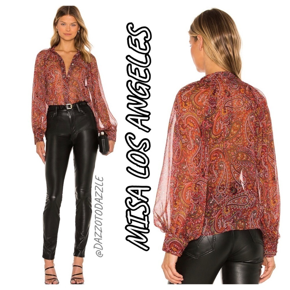 MISA Los Angeles *NwT* Neeve Blouse in Bohemian Paisley | XS